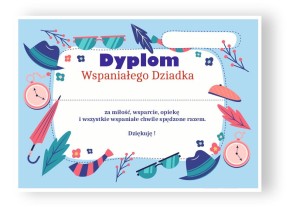 Dyplom "Wspaniałego Dziadka II" Dzień Dziadka (A4)    