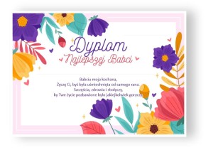 Dyplom "Najlepszej Babci" Dzień Babci (A4)      