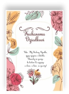 Dyplom "Kochanemu Dziadkowi"  Dzień Dziadka (A4)     
