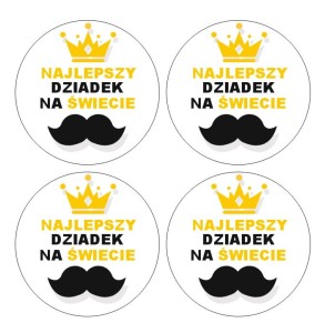 Naklejki "Najlepszy Dziadek na świecie" (24 naklejki)