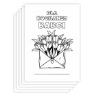 Kreatywna kolorowanka - laurka dla kochanej Babci ( 5 szt.)   