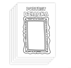 Kreatywna kolorowanka - laurka portret Dziadka (5 szt.) 
