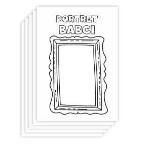 Kreatywna kolorowanka - laurka portret Babcia (5 szt.) 