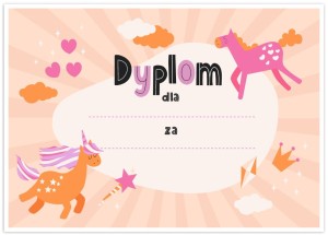 Dyplom uniwersalny "Jednorożce" (A4)