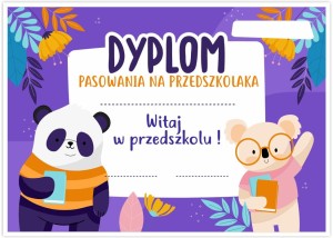 Dyplom Pasowania na Przedszkolaka  - wzór 9 (A4)