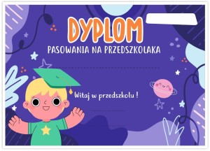 Dyplom Pasowania na Przedszkolaka - wzór 11 (A4)
