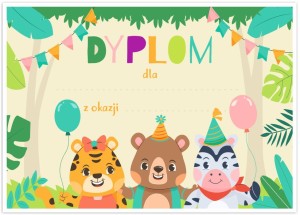 Dyplom urodzinowy "Safari"  (A4) 