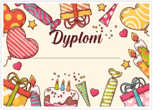 Dyplom urodzinowy "Cukierki" (A4)  