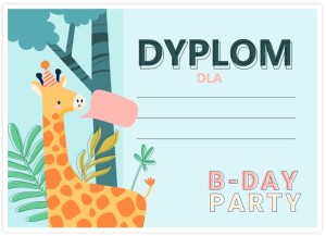 Dyplom urodzinowy "B-day Party" (A4)  