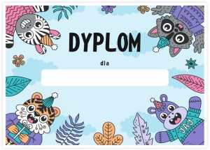 Dyplom urodzinowy "Zwierzaczki" (A4)