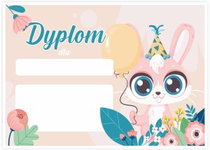 Dyplom urodzinowy "Słodki zwierzaczek" (A4)   