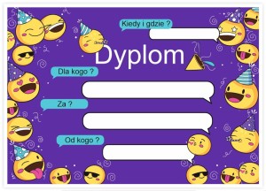 Dyplom urodzinowy "Emoji" (A4)    