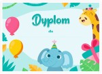 Dyplom urodzinowy "Słoń" (A4) 
