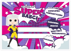Dyplom "Certyfikat Super Babci" Dzień Babci (A4) 