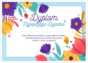 Dyplom "Najlepszego Dziadka"  Dzień Dziadka (A4)   