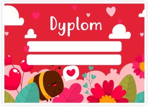 Dyplom "Walentynki -  Pszczółka" (A4)   