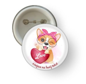 Przypinka - "Walentynki Corg"
