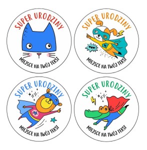 Naklejki urodzinowe "Super Urodziny" (24 naklejki) 