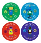 Naklejki urodzinowe "Roboty" (24 naklejki)  