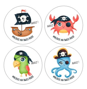 Naklejki urodzinowe "Ahoj" (24 naklejki)  