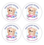 Naklejki urodzinowe "Miś" (24 naklejki) 