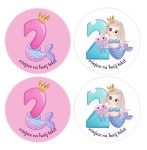 Naklejki urodzinowe "Syrenka 2" (24 naklejki)  