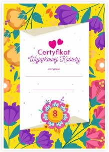 Dyplom Certyfikat "Dzień Kobiet". Wzór 8 (A4)   