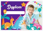 Dyplom urodzinowy "Dinozaur" + zdjęcie (A4)    