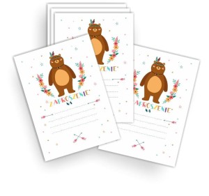 Zaproszenie "Indiańskie - 1"  ( 20 szt.)   