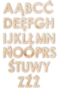 Drewniana układanka "Duże literki" - Alfabet Polski (32 literki) 