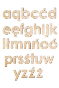 Drewniana układanka "Małe literki" - Alfabet Polski (32 literki) 