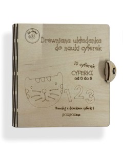 Drewniane pudełko do drewniana układanka "Cyferki"