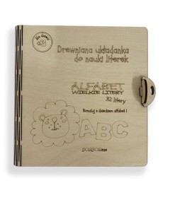 Drewniane pudełko do drewniana układanka  "Duże literki" - Alfabet Polski  
