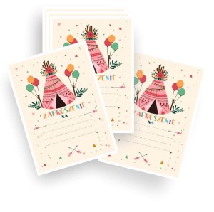 Zaproszenie "Indiańskie -2"  ( 20 szt.)    