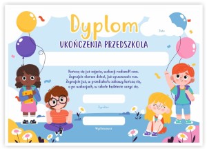 Dyplom "Ukończenia przedszkola X"  (A4)  
