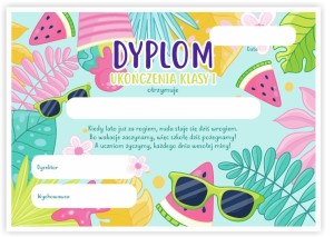 Dyplom "Ukończenia klasy 1" Wakacje