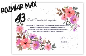 Dyplom "Podziękowania dla nauczyciela " - wzór 1 (A3) 