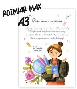Dyplom "Podziękowania dla nauczycielki"  - wzór 2 (A3)  