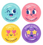 Naklejki szkolne, motywacyjne - "Buźki II" (120 naklejek) + personalizacja