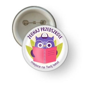 Przypinka - ukończenia przedszkola "Sowa młodzieżowa"