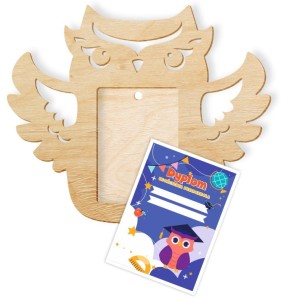 Ramka drewniana na dyplom A6 "Sowa" 