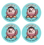 Naklejki szkolne, gratulacje "Sowa"  - (120 naklejek) + personalizacja 