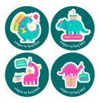 Naklejki urodzinowe " Dino Party" (24 naklejki)  