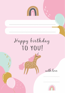 Dyplom urodzinowy "Różowy" (A4)