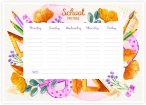 Plan lekcji - wzór 7 ( format A3)