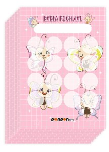 Zestaw 10 Kart Pochwał "Motylki" (na okrągłe naklejki 20mm)  