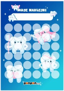 Karta Motywacyjna "Ząbki" (na okrągłe naklejki 20mm) 