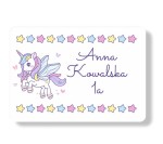 Naklejki imienne na zeszyt/książkę "Unicorn II" 18 naklejek