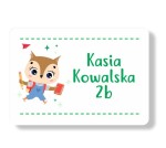 Naklejki imienne na zeszyt/książkę "Sowa szkoła"  18 naklejek