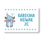 Naklejki imienne na zeszyt/książkę "Potworek I" 18 naklejek